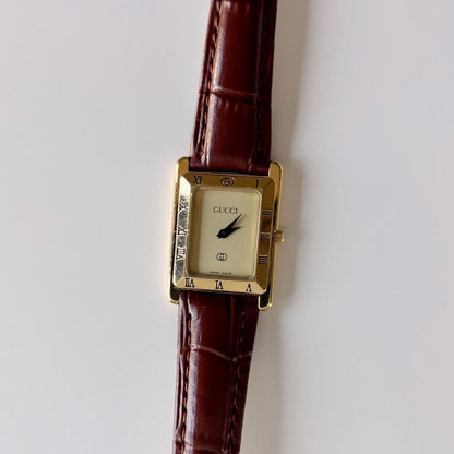 Gucci 1990s Tank Gold Plated Watch