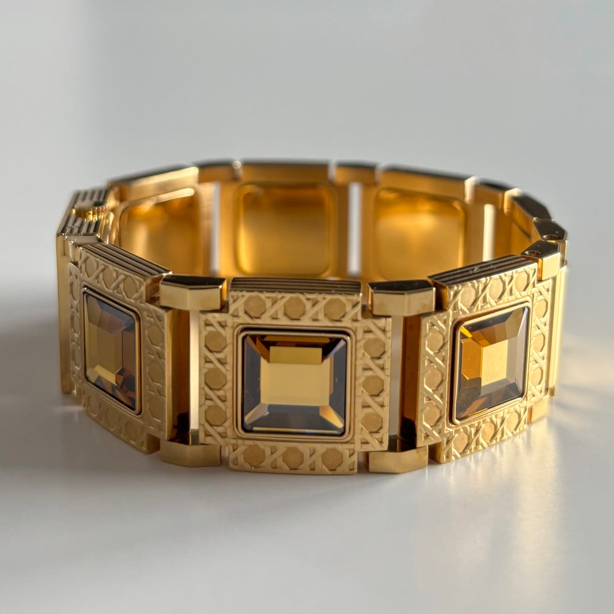 Dior 1990s Square Dial Interchangeable Strap Gold-Plated Watch