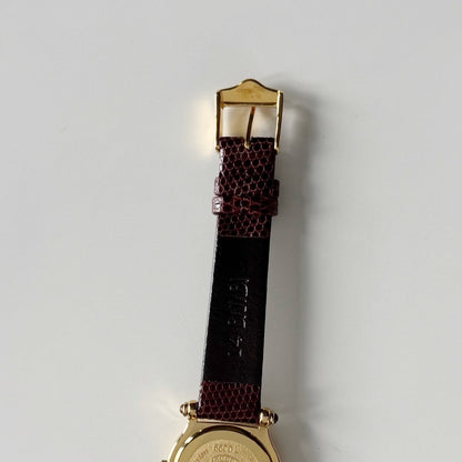 Gucci 1990s Round Dial Gold Plated Watch