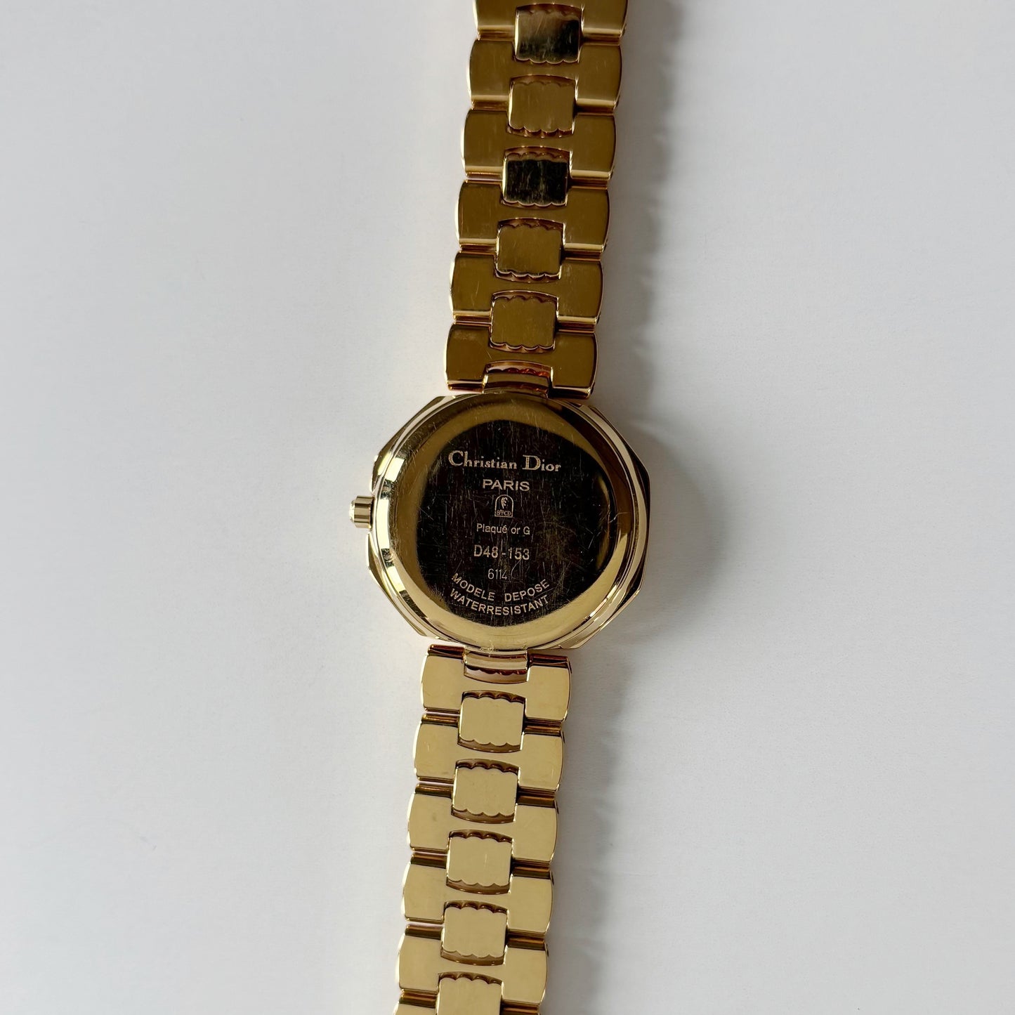 Dior 1990s Octagon Gold Plated Watch