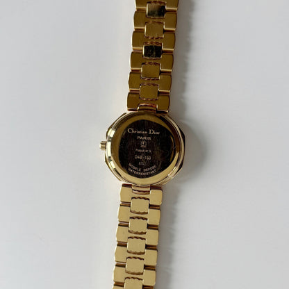 Dior 1990s Octagon Gold Plated Watch