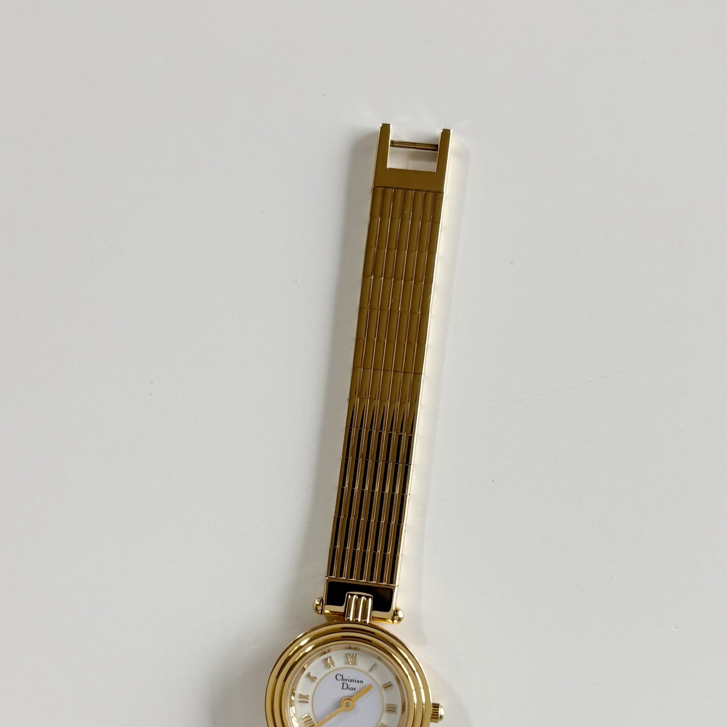 Dior 1990s Round Dial Gold Plated Watch