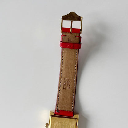 Yves Saint Laurent 1990s Square Dial Gold Plated Watch