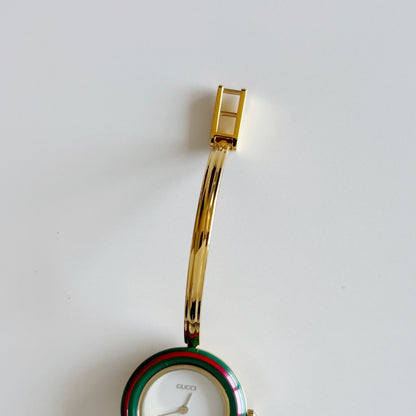 Gucci 1990s Interchangeable Bezel Gold Plated Watch with 12 bezels, case (Small)