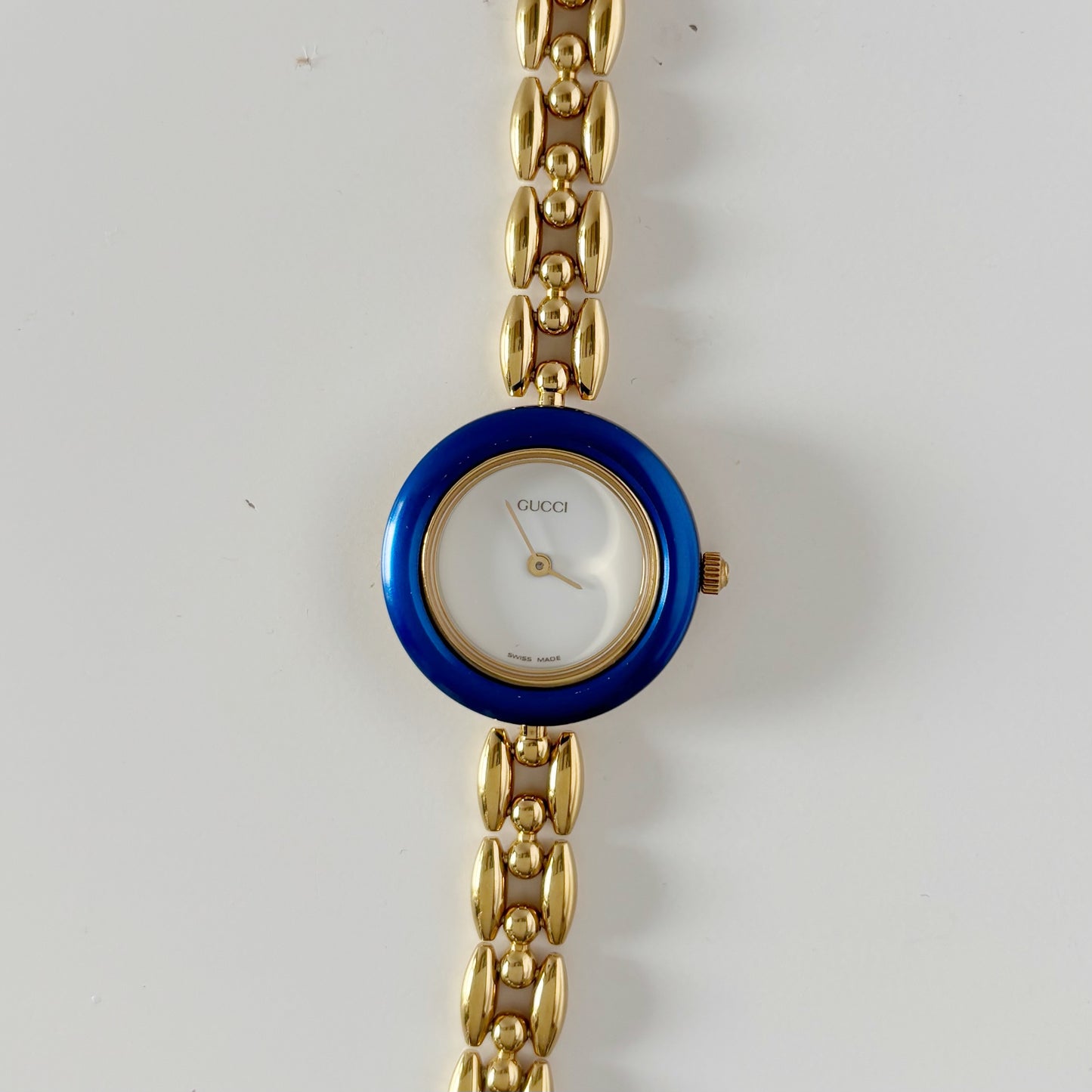 Gucci 1990s Interchangeable Bezel Gold Plated Watch with 6 bezels, case (160mm)