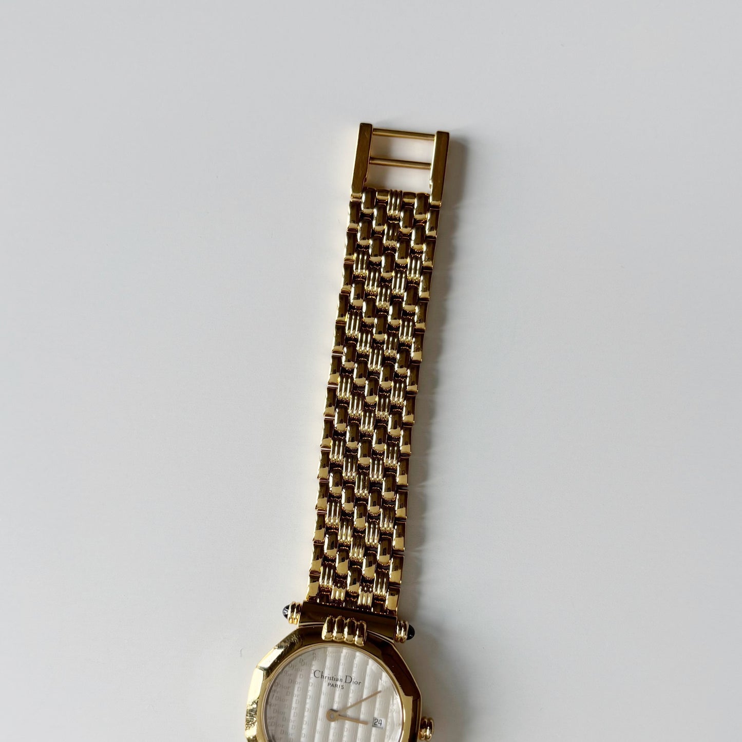 Dior 1990s CD Logo Octagon Gold Plated Watch