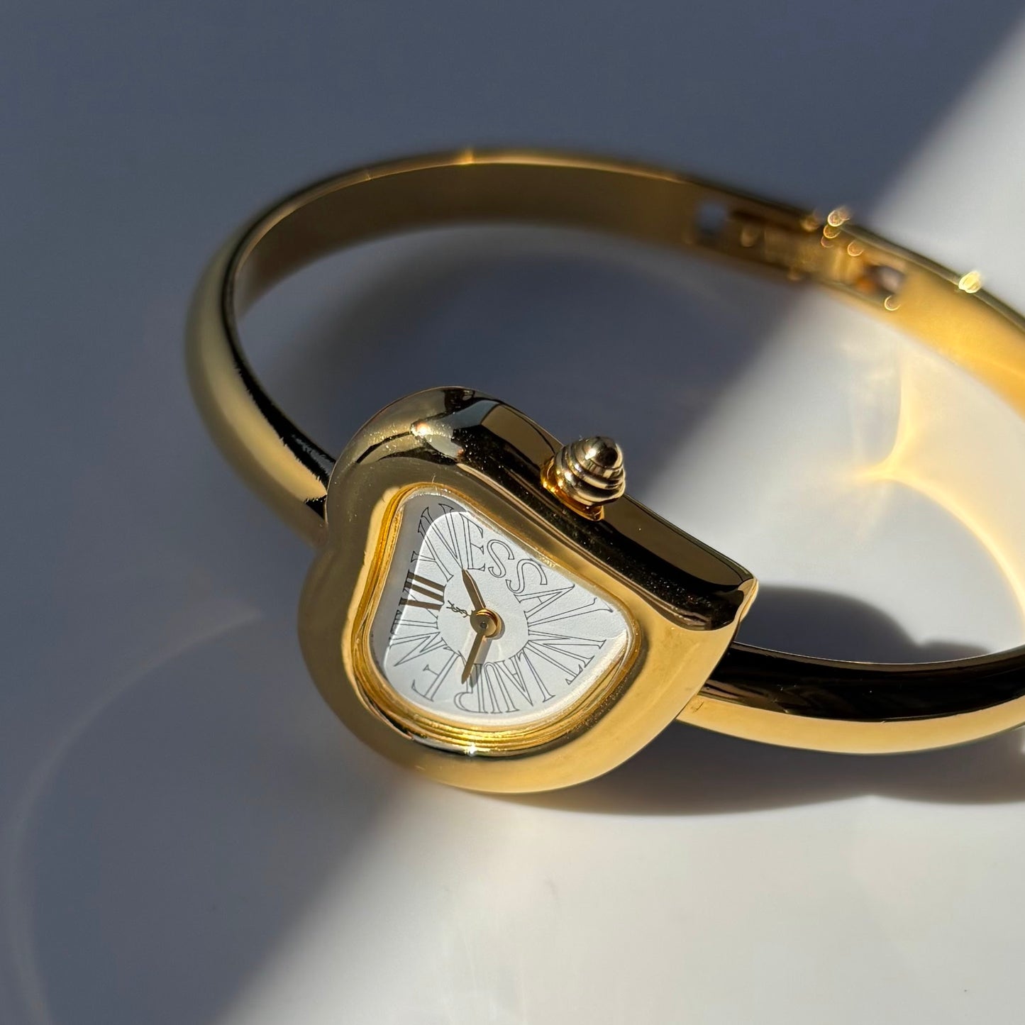 Yves Saint Laurent 1990s Heart Shaped Dial Gold Plated Watch
