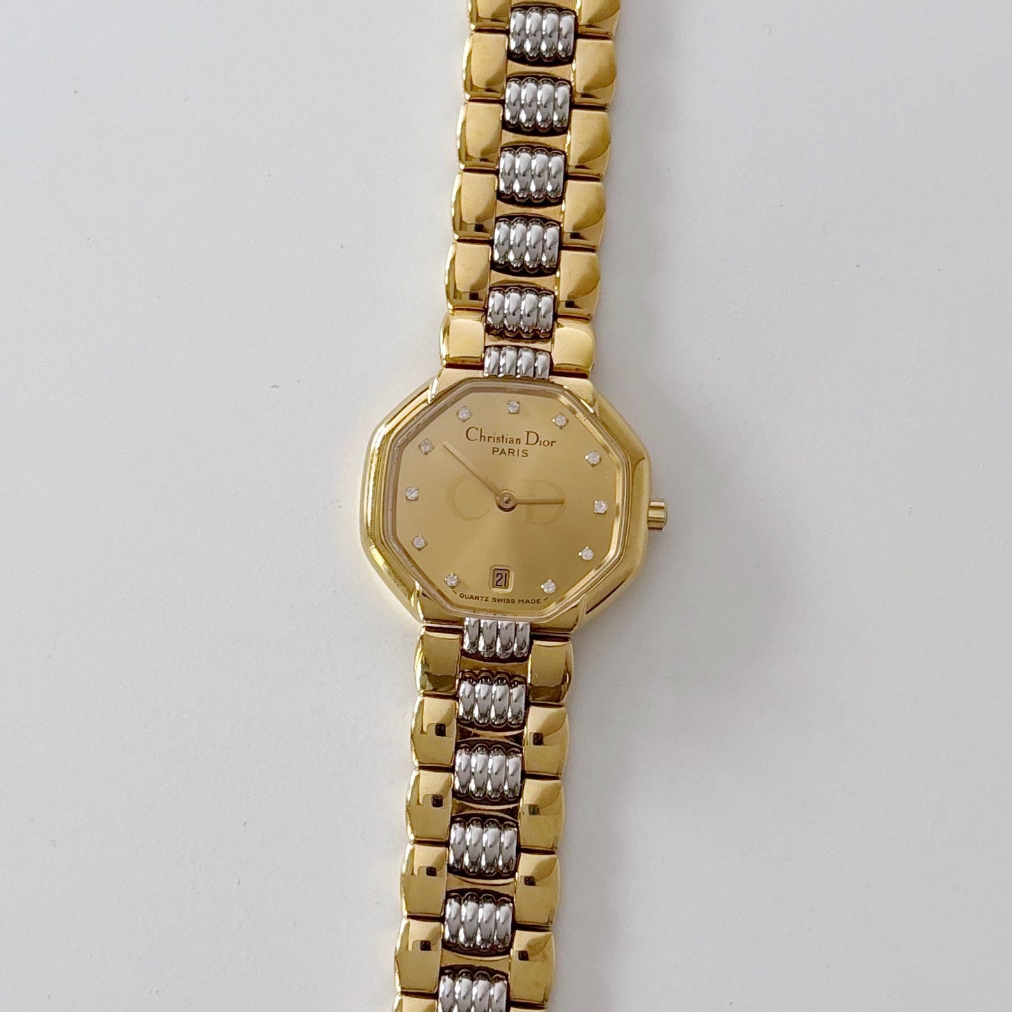 Dior 1990s Octagon Two Tone Watch