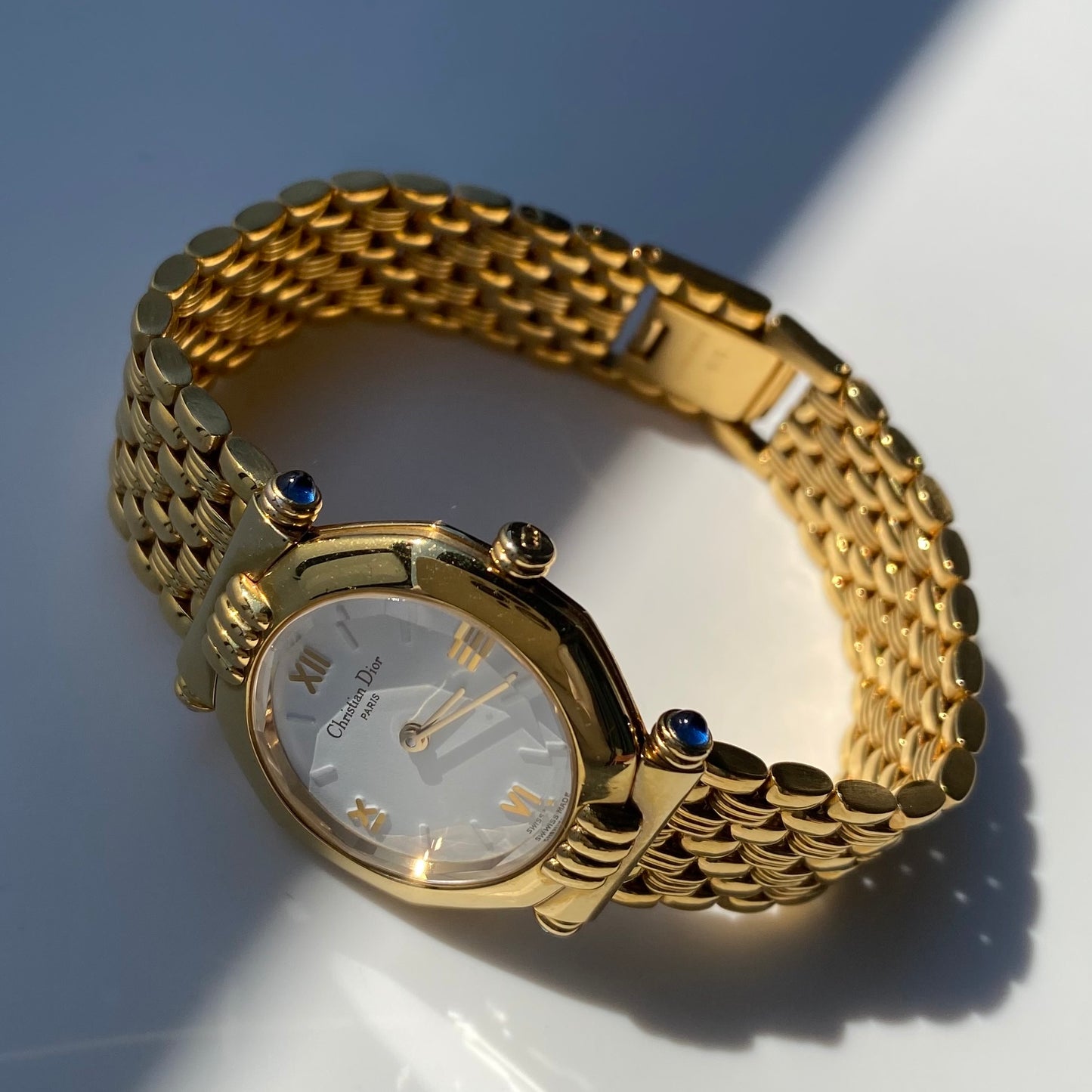 Dior 1990s Octagon Gold Plated Watch