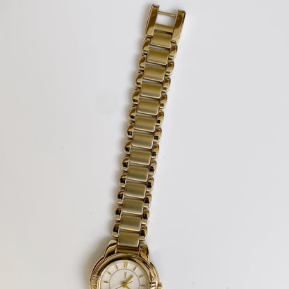 Yves Saint Laurent 1990s Gold Plated Round Watch