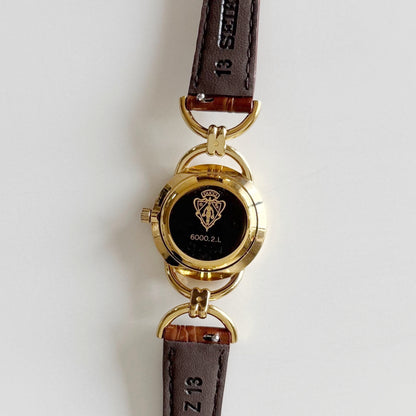 Gucci 1990s Round Dial Gold Plated Watch