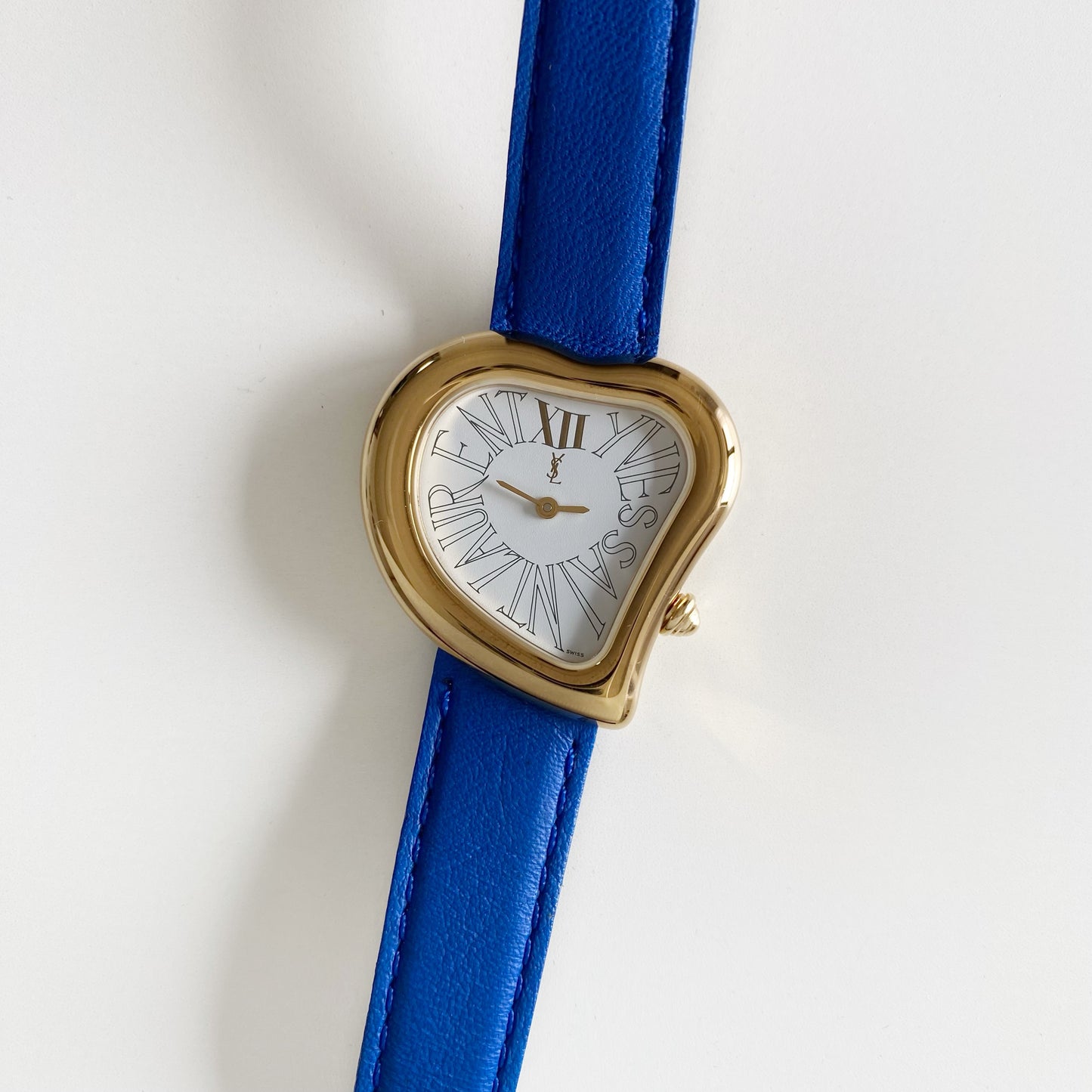 Yves Saint Laurent 1990s Heart Shaped Dial Gold Plated Watch