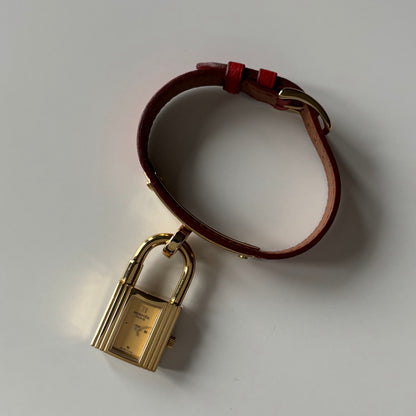 Hermes 1990s Kelly Gold Plated Watch