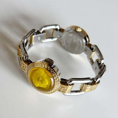 Versace Early 2000s Seashell Dial Two Tone Watch
