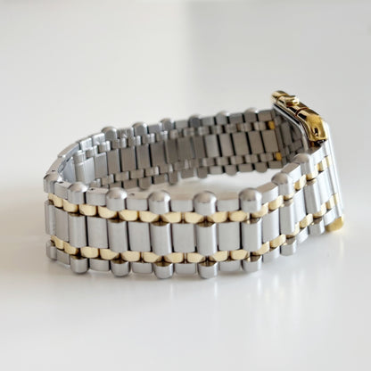 Yves Saint Laurent 1990s Square Dial Two Tone Watch