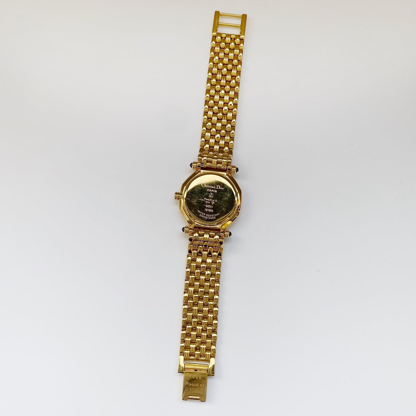 Dior 1990s Octagon Gold Plated Watch