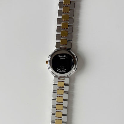 Dior 1990s Octagon Dial Two Tone Gold Plated Watch