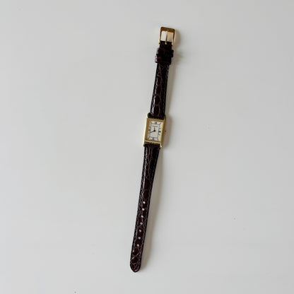 Yves Saint Laurent 1990s Tank Gold Plated Watch