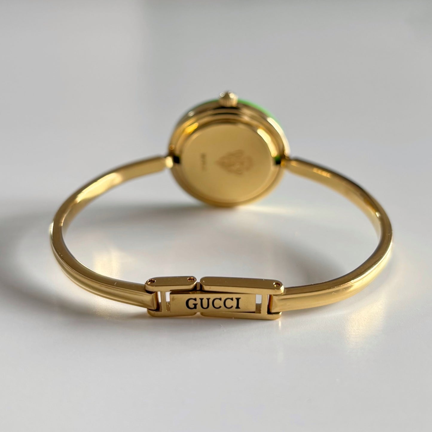 Gucci 1990sInterchangeable Bezel Gold Plated Bangle Watch with 12 bezels, case