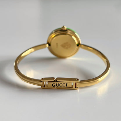 Gucci 1990sInterchangeable Bezel Gold Plated Bangle Watch with 12 bezels, case