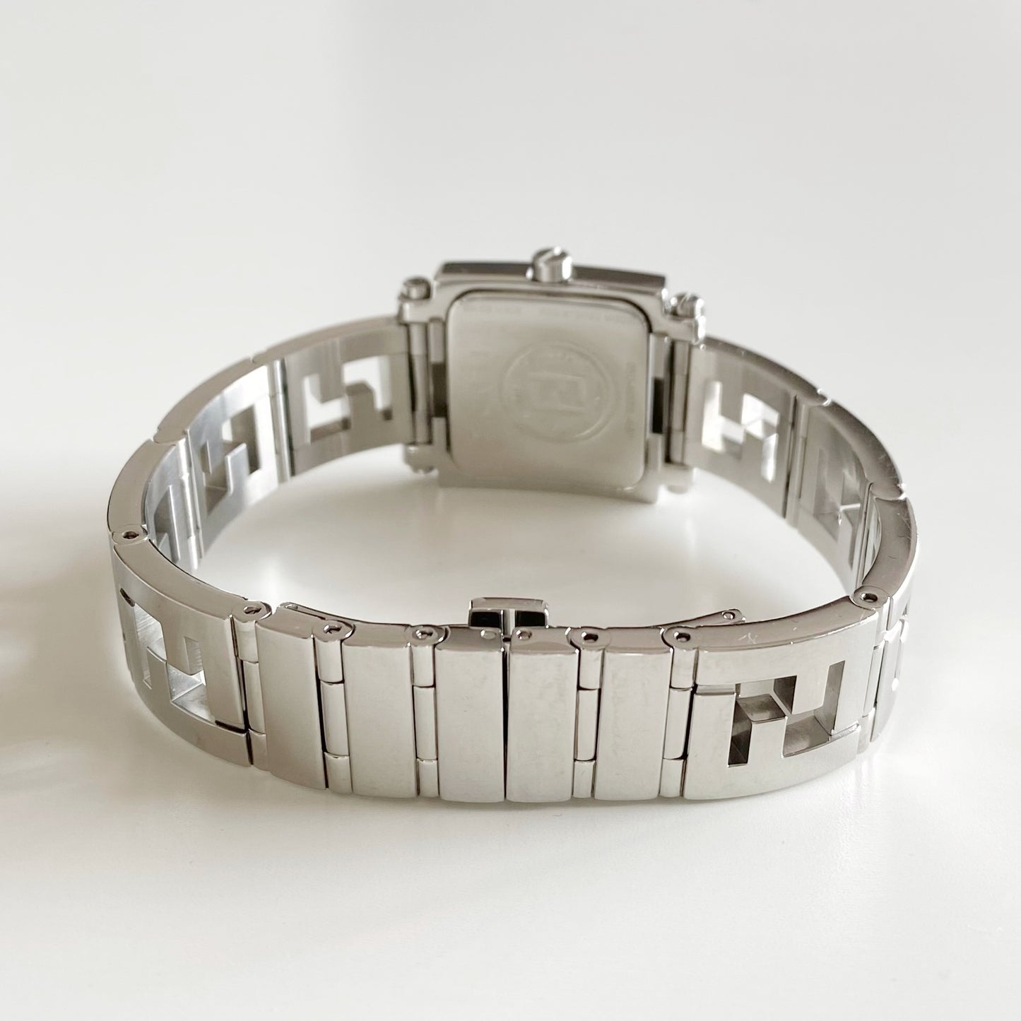 Fendi 1990s Square Dial Stainless steel Watch