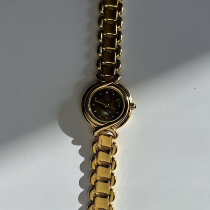 Fendi 1990s Seashell Dial Gold Plated Watch