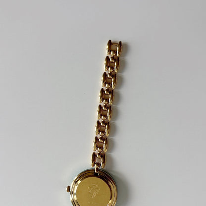 Gucci 1990s Interchangeable Bezel Gold Plated Rice Chain Watch with 6 bezels, case (166mm)