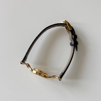 Gucci 1990s Seashell Dial Horsebit Gold Plated Watch