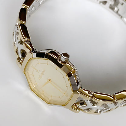 Yves Saint Laurent 1990s Two tone Octagon Watch