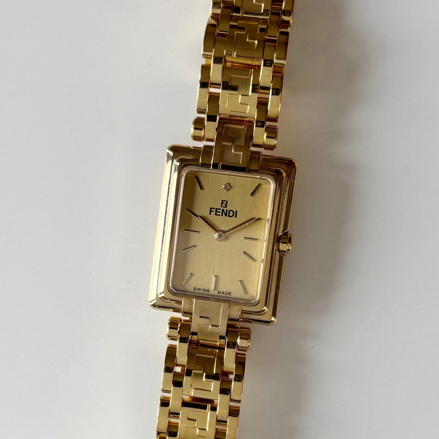Fendi 1990s Tank Gold Plated Watch Limited Edition (only 2,500 pieces made)