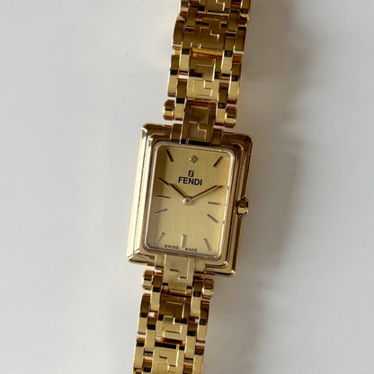 Fendi 1990s Tank Gold Plated Watch Limited Edition (only 2,500 pieces made)