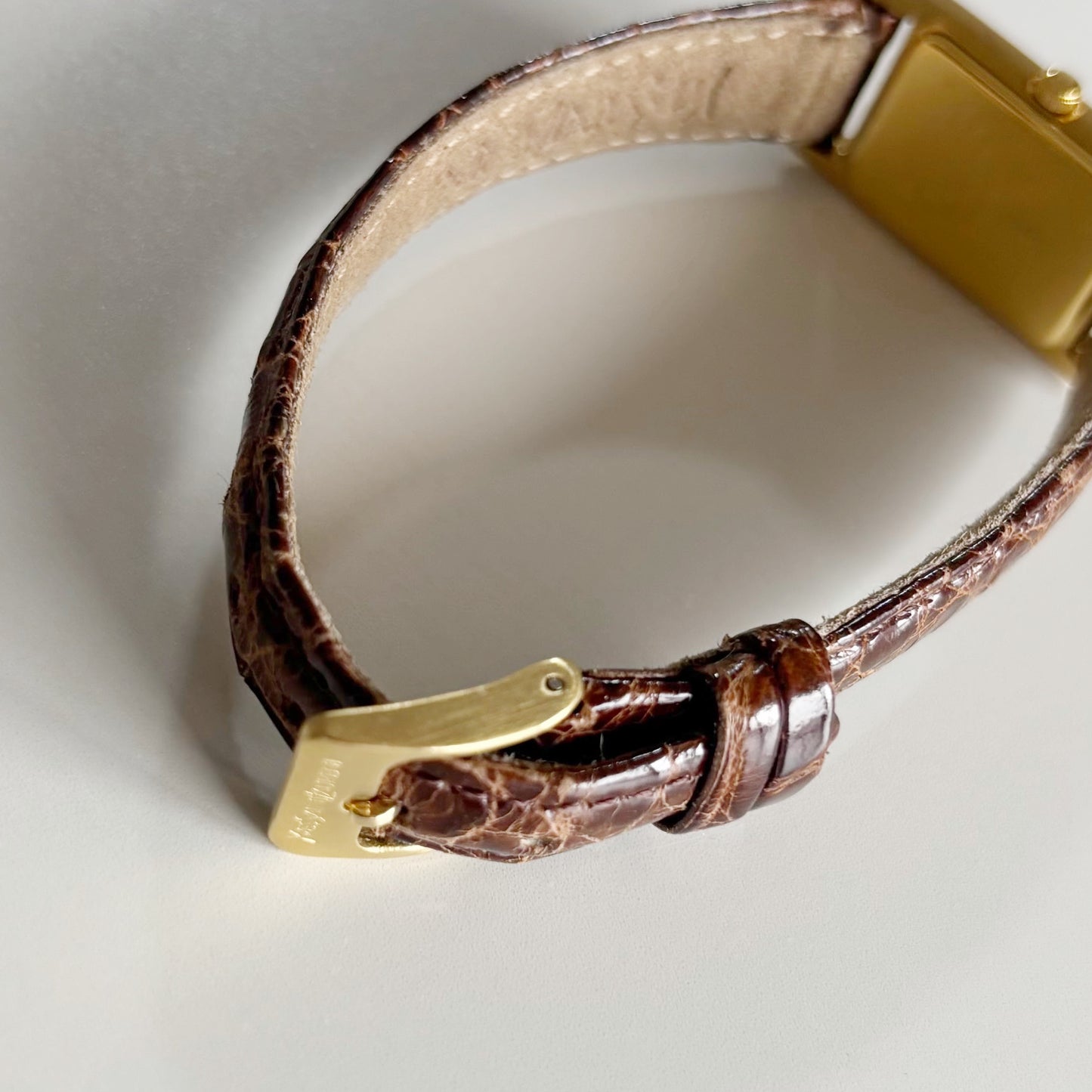 Yves Saint Laurent 1990s Tank Gold Plated Watch