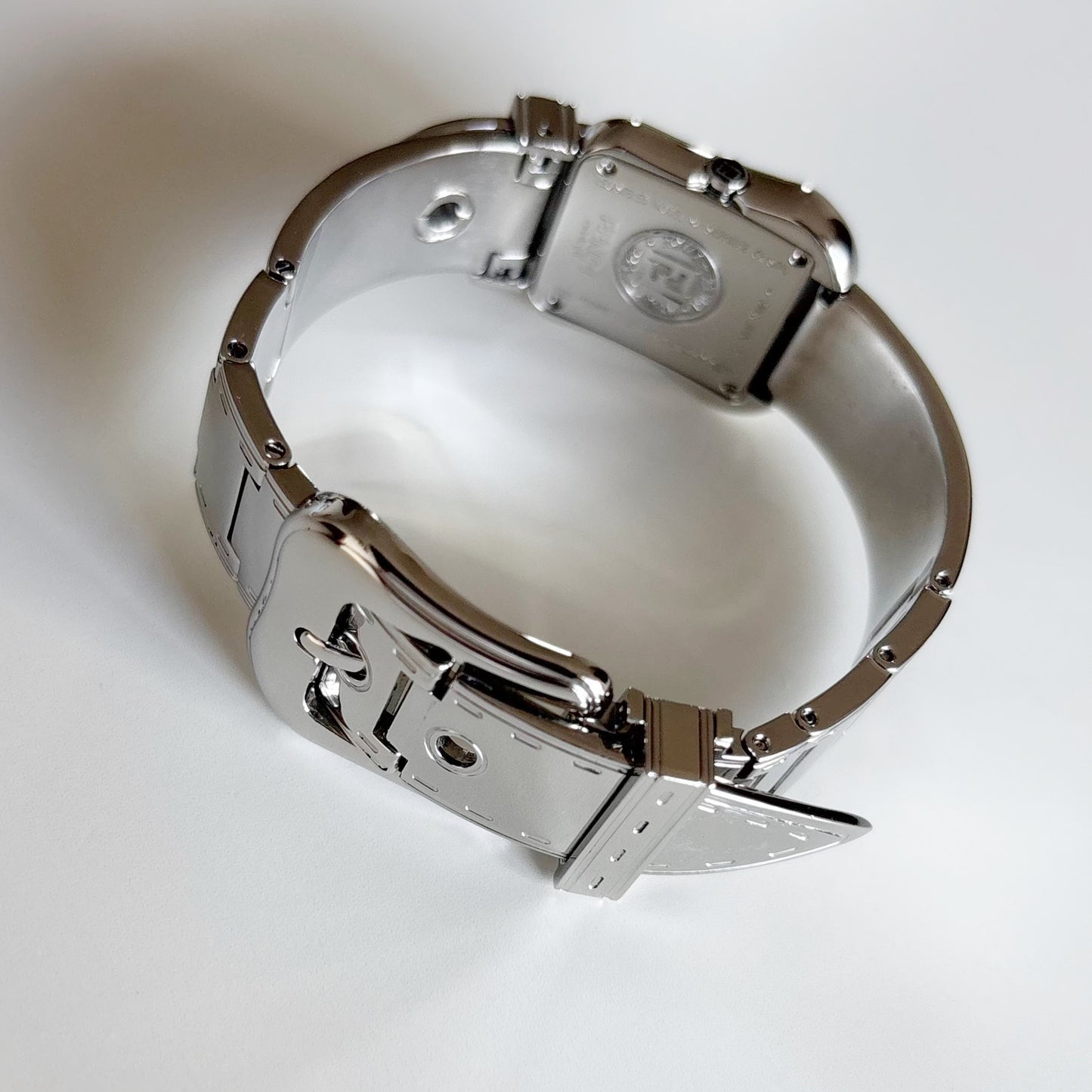 Fendi 1990s Seashell Dial Stainless steel Silver Buckle Watch