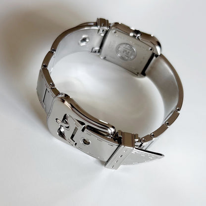 Fendi 1990s Seashell Dial Stainless steel Silver Buckle Watch
