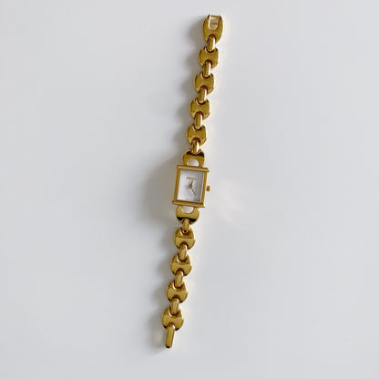 Gucci 1990s Interchangeable Belt Gold Plated Watch with 3 strap, case