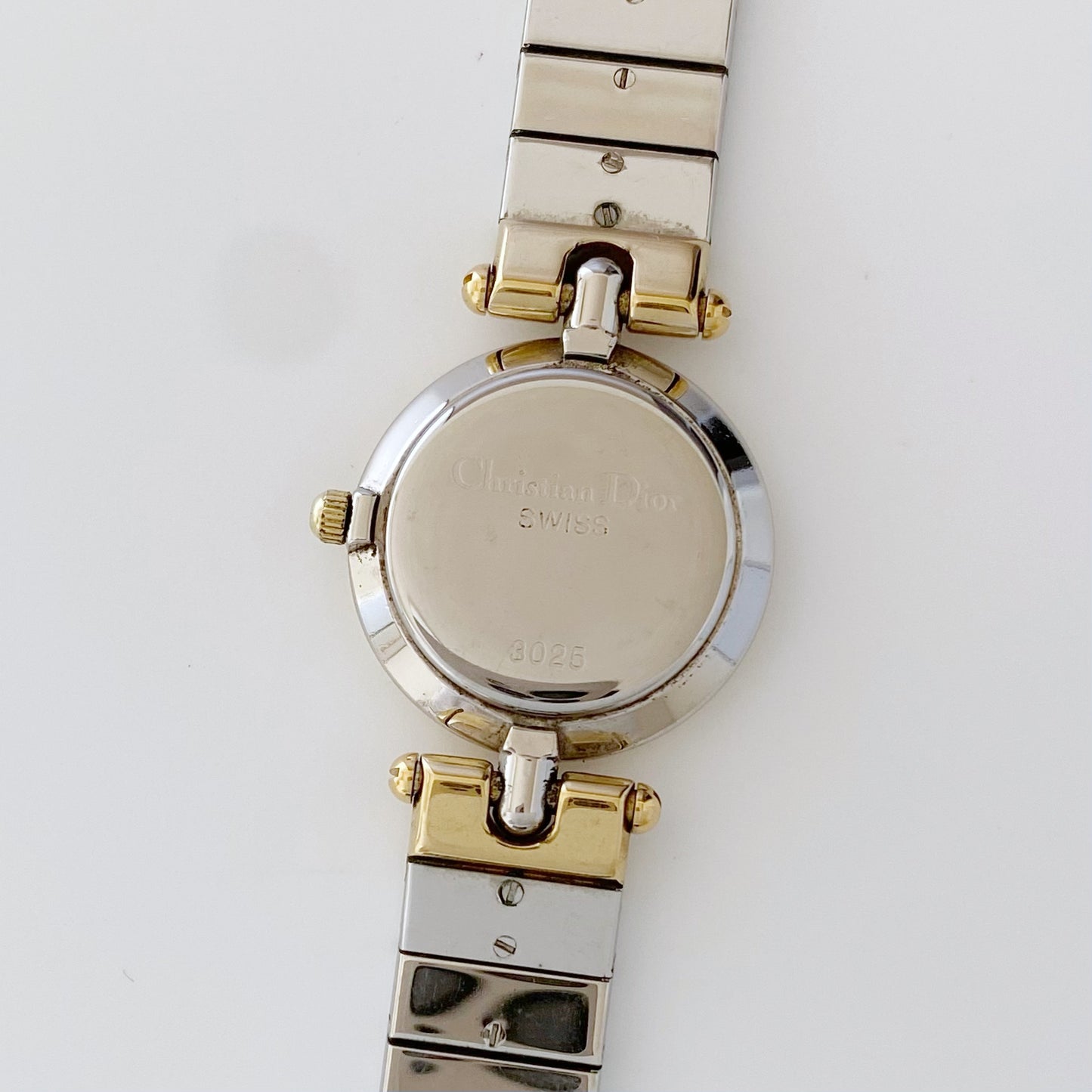 Dior 1990s Navy Dial Gold Plated Two Tone Watch