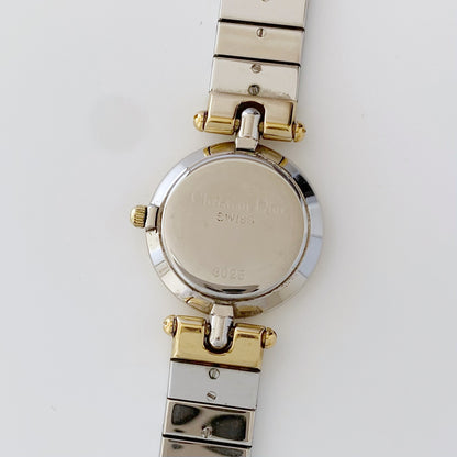 Dior 1990s Navy Dial Gold Plated Two Tone Watch