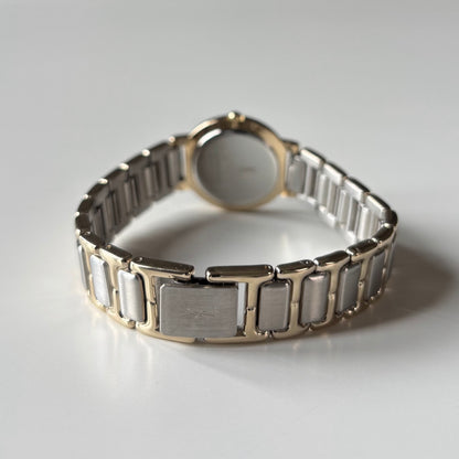 Yves Saint Laurent 1990s Round Dial Two Tone Watch