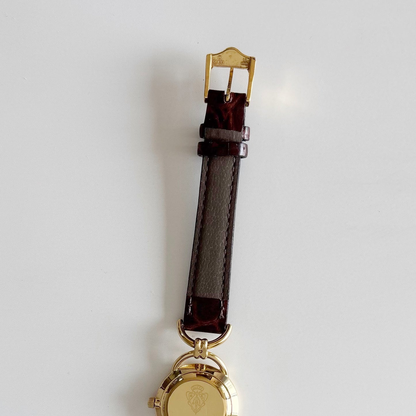 Gucci 1990s Round Dial Gold Plated Horsebit Watch