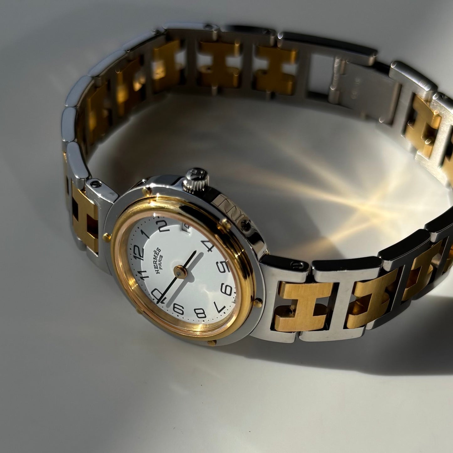 Hermes 1990s Clipper Two Tone Watch