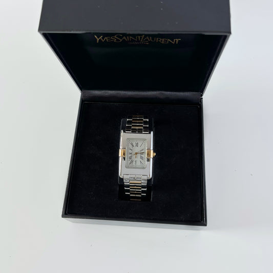 Yves Saint Laurent 1990s Two Tone Tank Watch (Large)