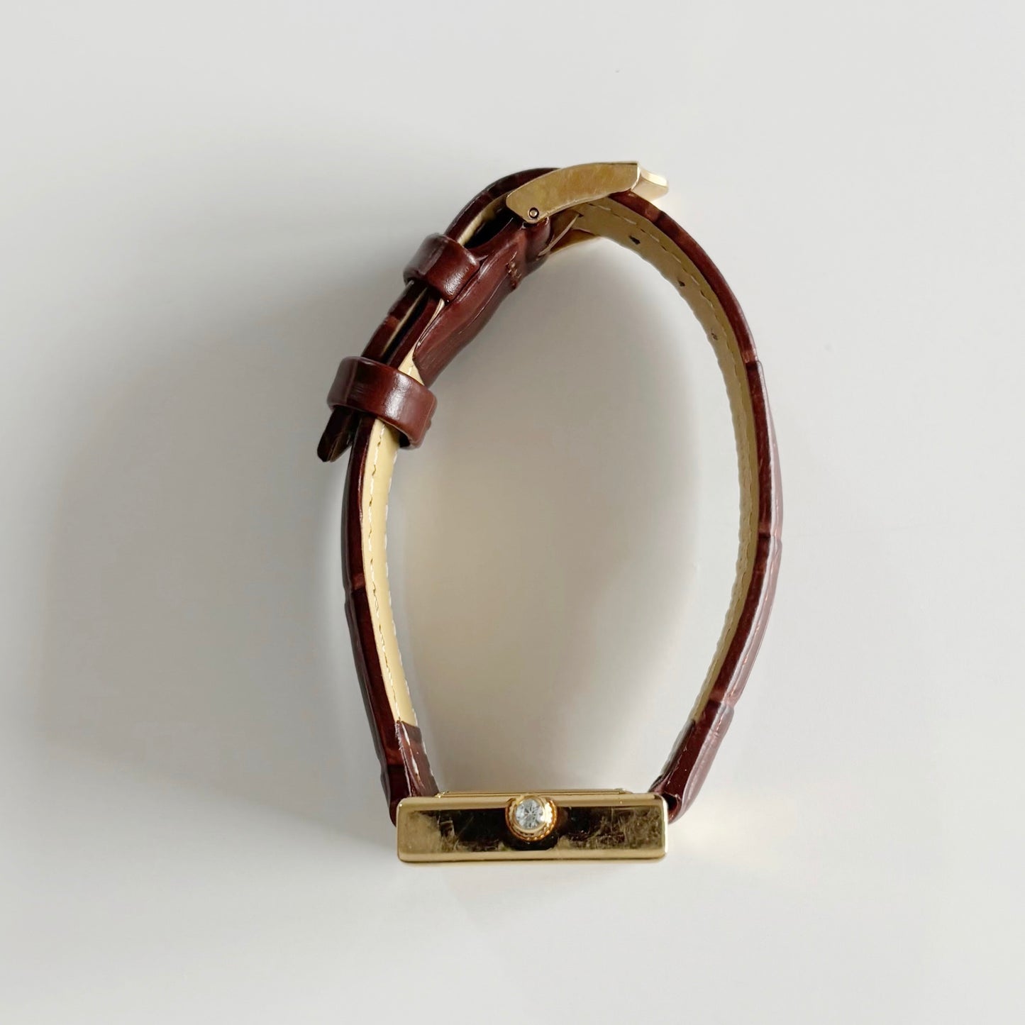 Yves Saint Laurent 1990s Square Dial Gold Plated Watch