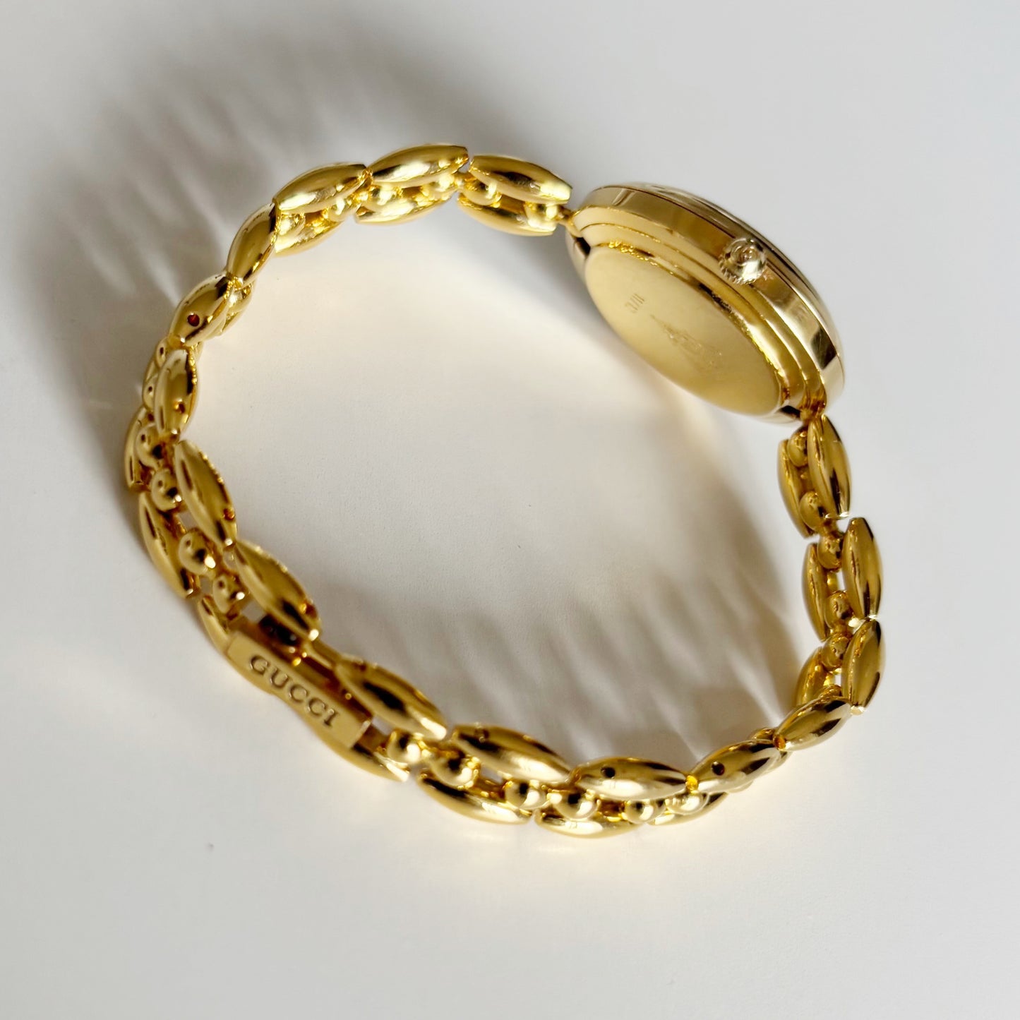 Gucci 1990s Interchangeable Bezel Gold Plated Watch with 6 bezels, case (160mm)