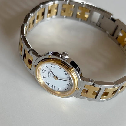 Hermes 1990s Clipper Two Tone Watch