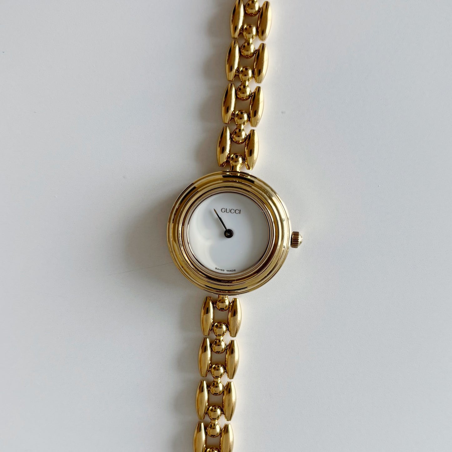 Gucci 1990s Interchangeable Bezel Gold Plated Watch with 6 bezels, case (160mm)