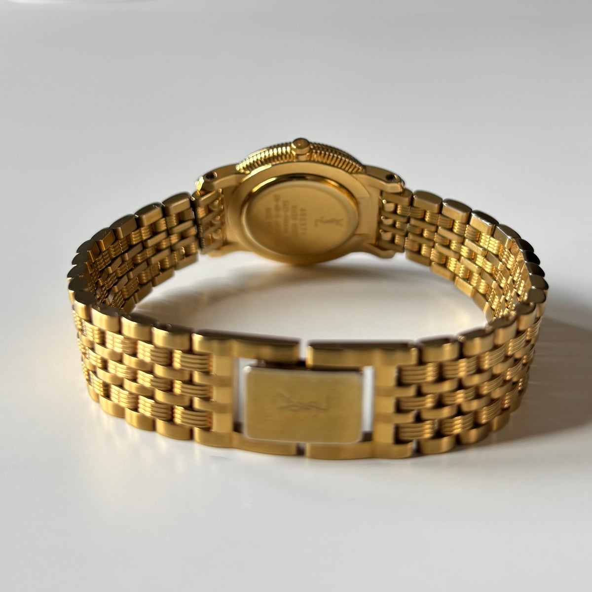 Yves Saint Laurent 1990s Round Dial Gold Plated Watch