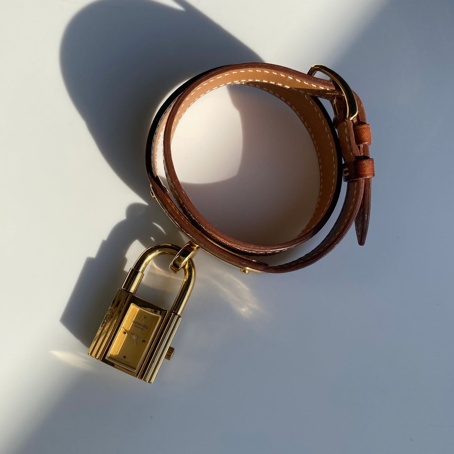 Hermes 1990s Kelly Gold Plated Watch