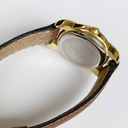 Gucci 1990s Gold Dial Round Watch