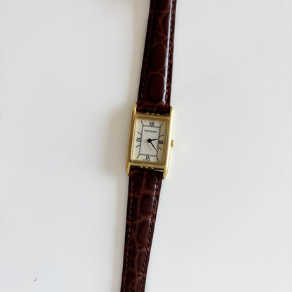 Yves Saint Laurent 1990s Tank Gold Plated Watch