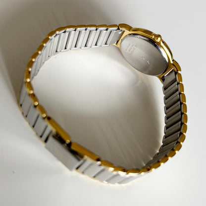 Yves Saint Laurent 1990s Round Dial Two Tone Watch